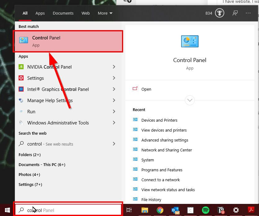 Windows Control Panel